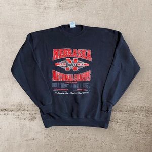 Vintage 1997 Nebraska Huskers National Champions Black Thick Comfy Sweatshirt